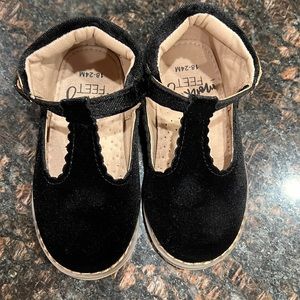 COPY - Monkey feet black velvet shoes we never got to wear she outgrew